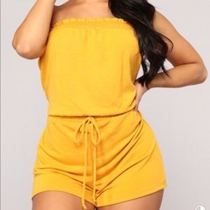 Mustard Wayward Wind Tube romper